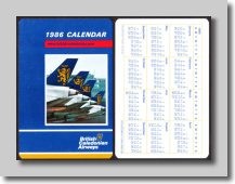 Pocket Calendar 1986